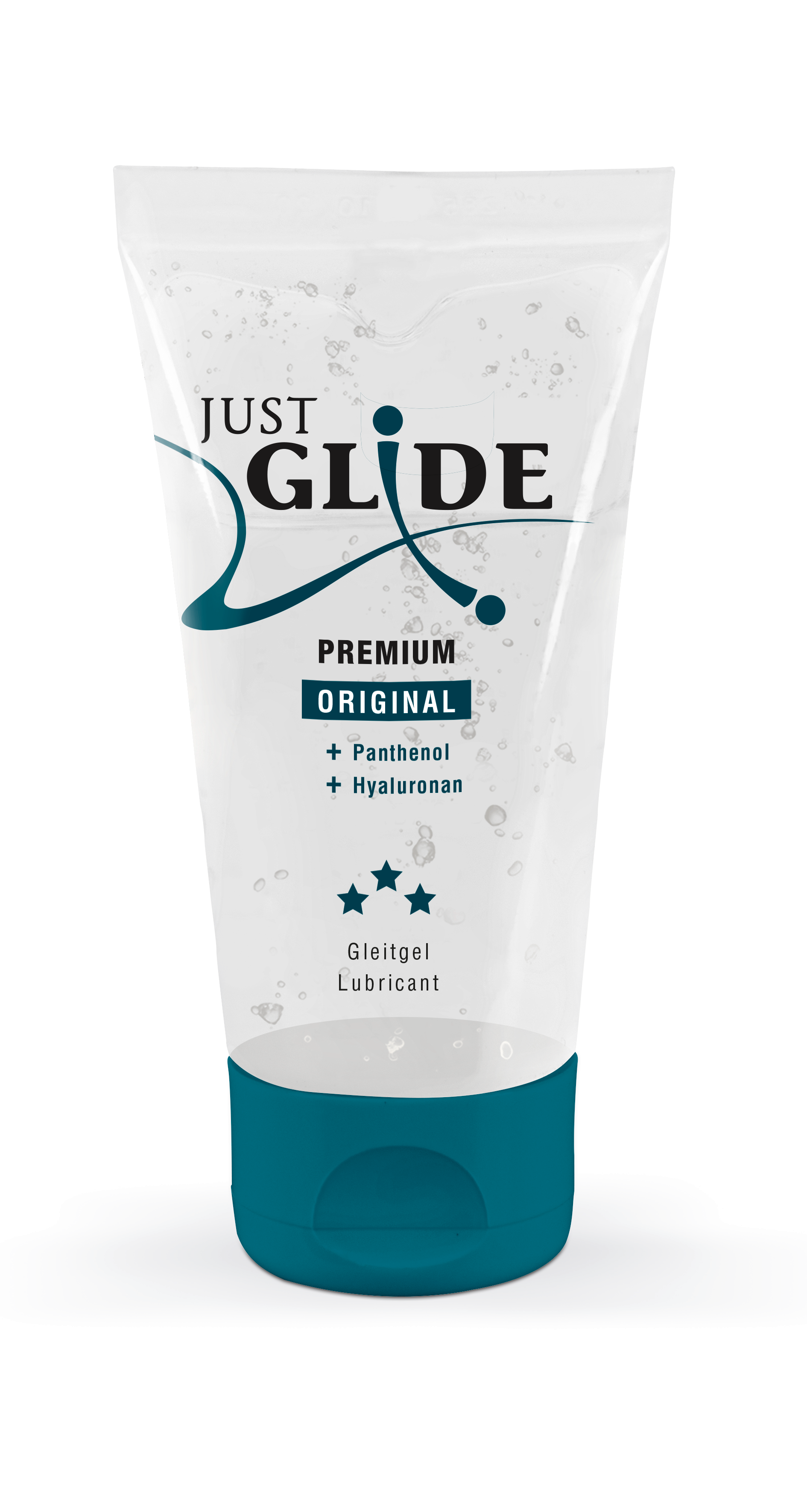Vandens pagrindo lubrikantas JUST GLIDE Premium Hyaluron + Panthenol (50 ml)